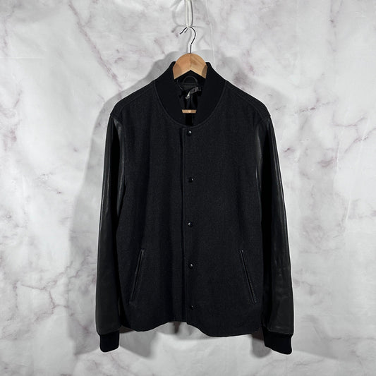 Wool & Leather Black Varsity Jacket