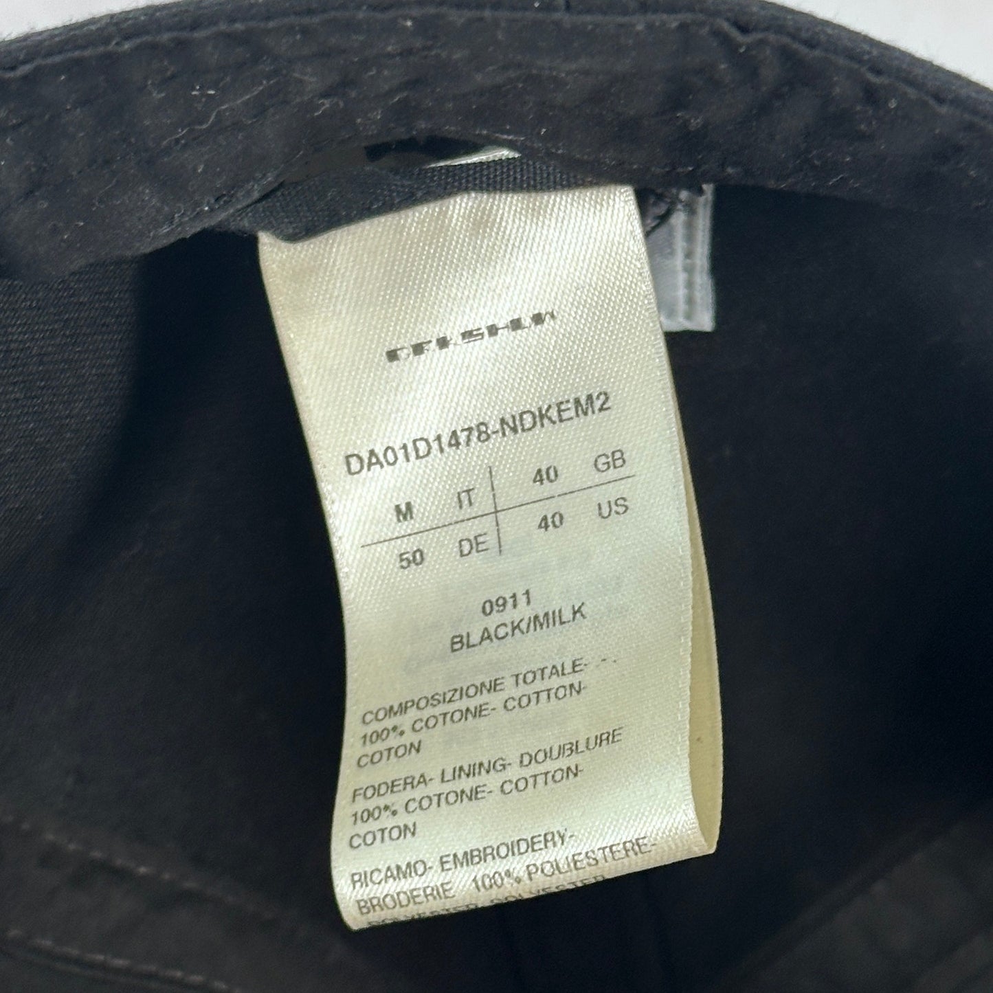 Rick Owens DRKSHDW Lido S/S24 Black Embroidered Snapback Hat