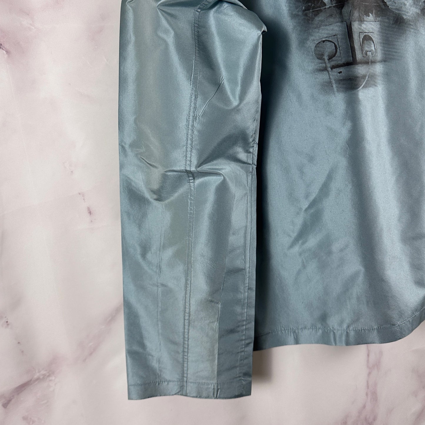 Prada A/W22 Blue Silk Printed Button-Up