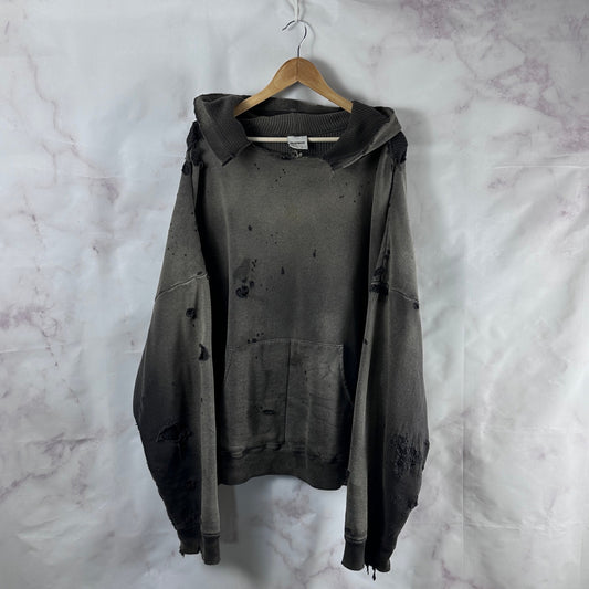 Readymade Green Double Face Thrashed Thermal Hoodie