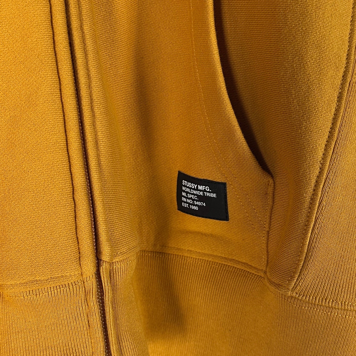 Stussy Yellow Army Zip-Up Hoodie
