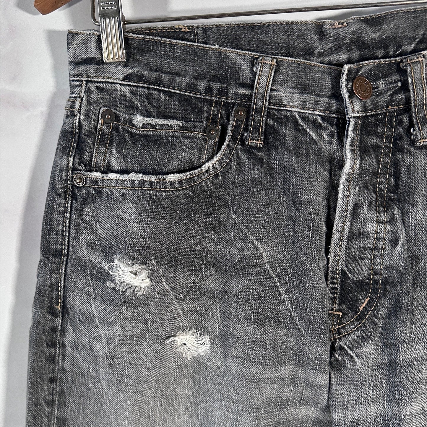 Hysteric Glamour Grey Wash Distressed Denim