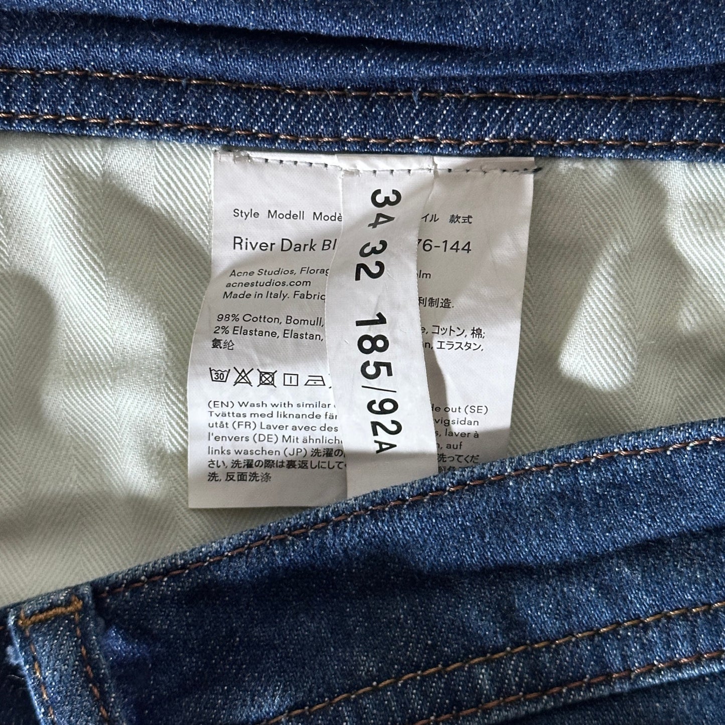 Acne Studios Bla Konst River Dark Blue Tapered Denim