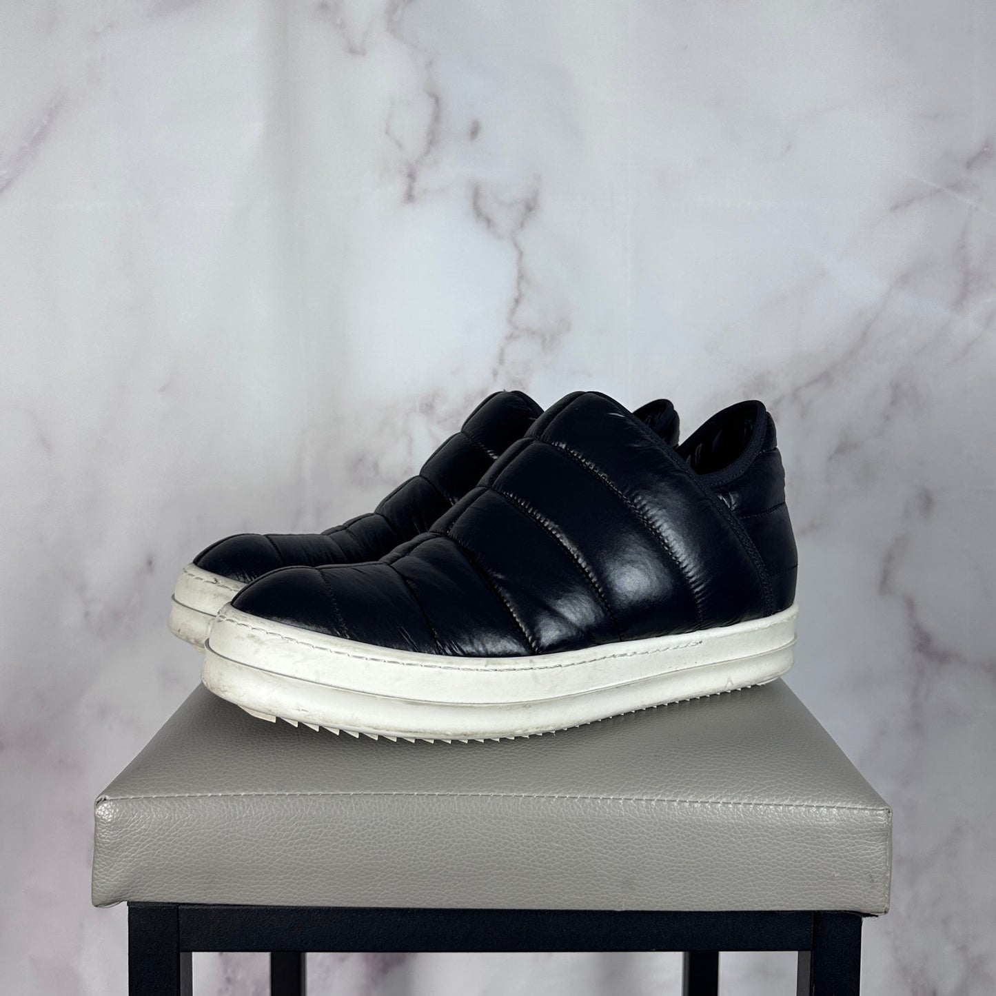 Rick Owens Black Puffer Ramone Slip-On