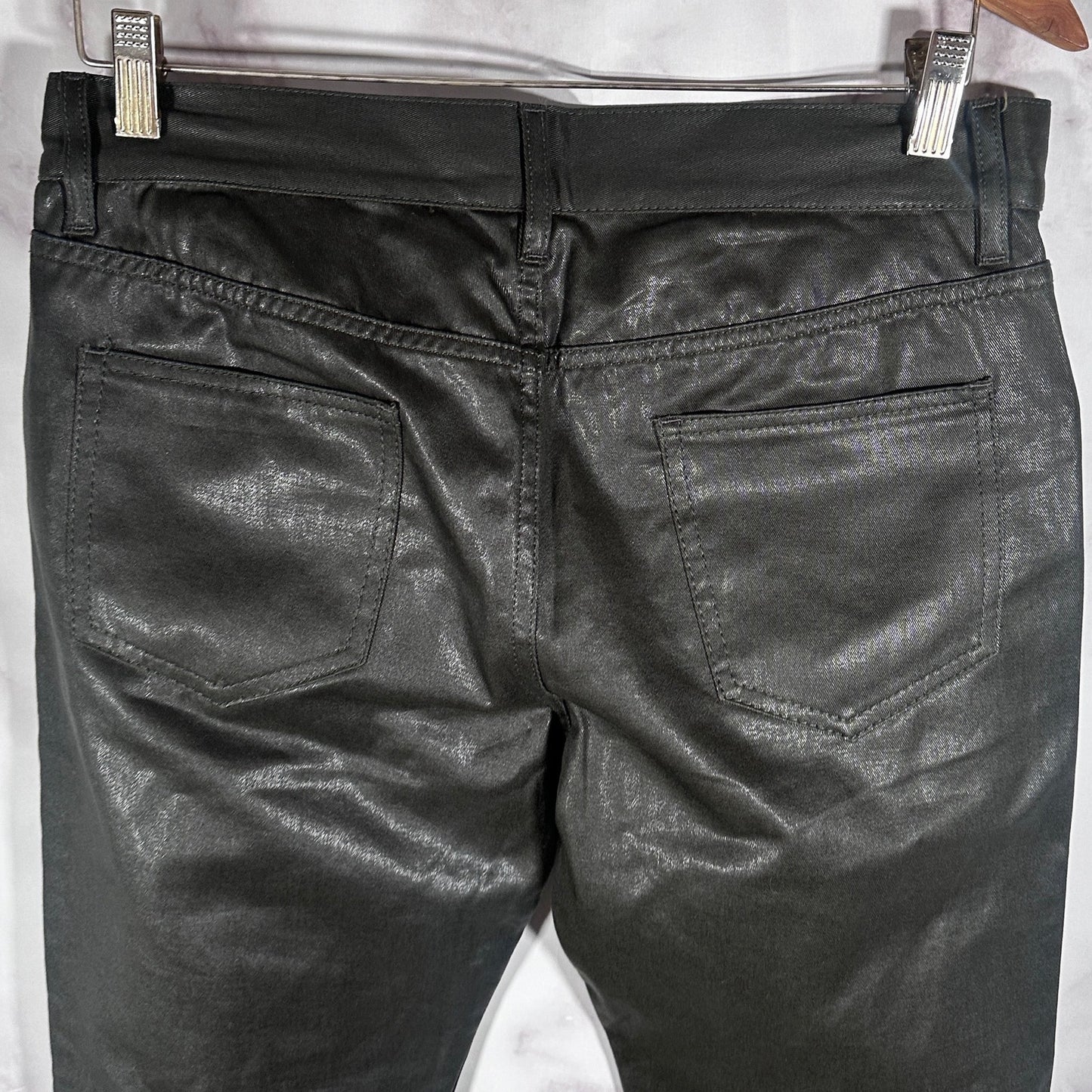 Jil Sander Forest Green Waxed Pants