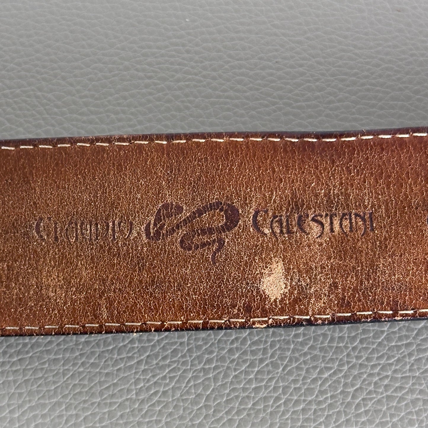 Claudio Calestani Handmade Iguana & Silver Buckle Belt