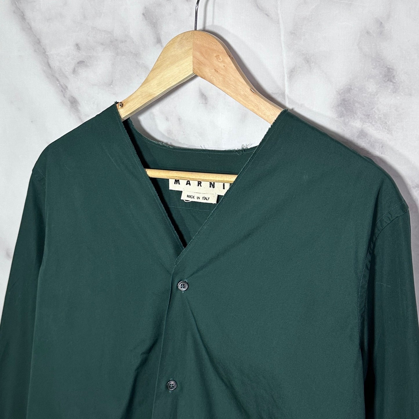Marni S/S16 Forest Green Button-Up L/S
