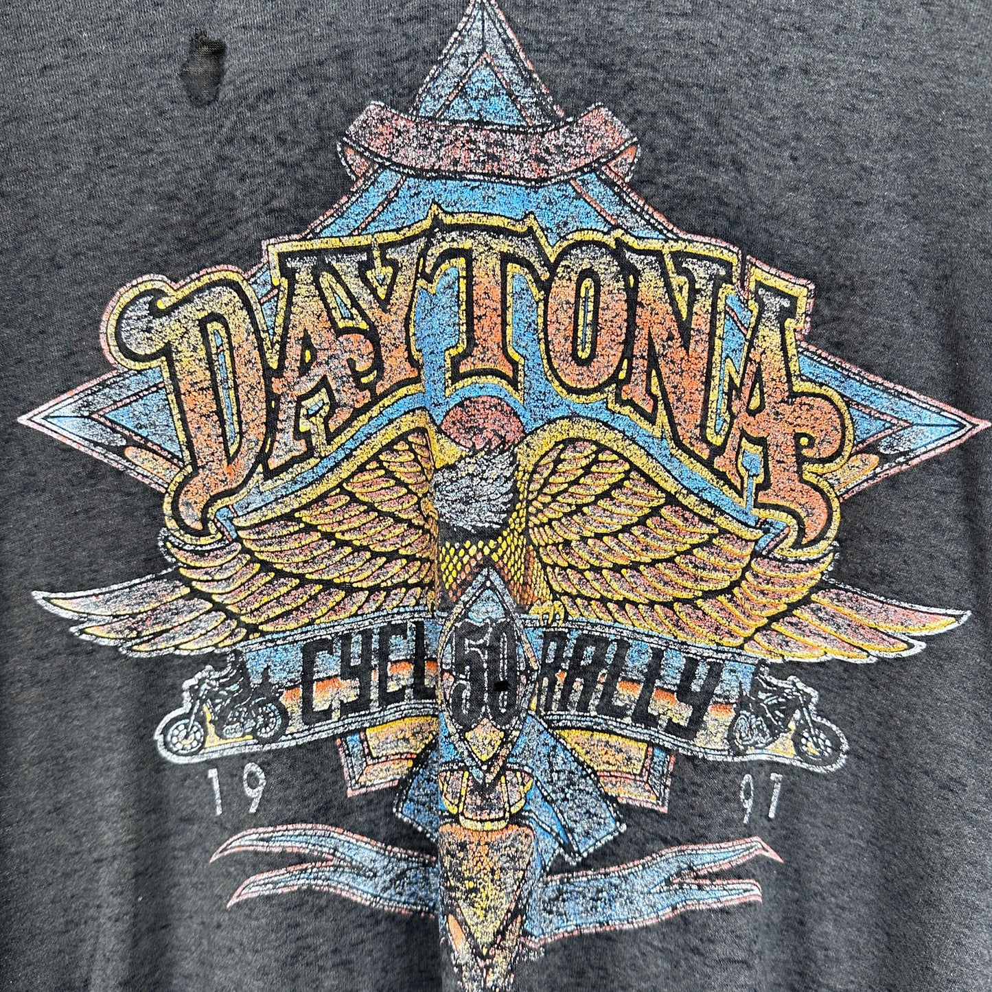 Vintage 1991 Daytona Bike Week Thrashed Black Tee
