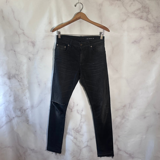 Saint Laurent Paris Hedi D02 M/SK LW Black Denim Jeans