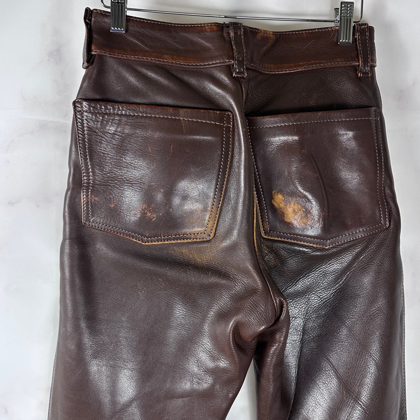 Vanson Vintage Brown Leather Pants