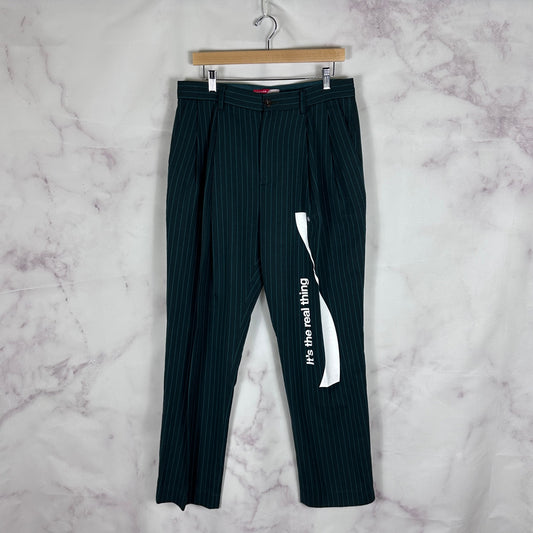 Facetasm x Coca-Cola Green Two Tuck Stripe Pants
