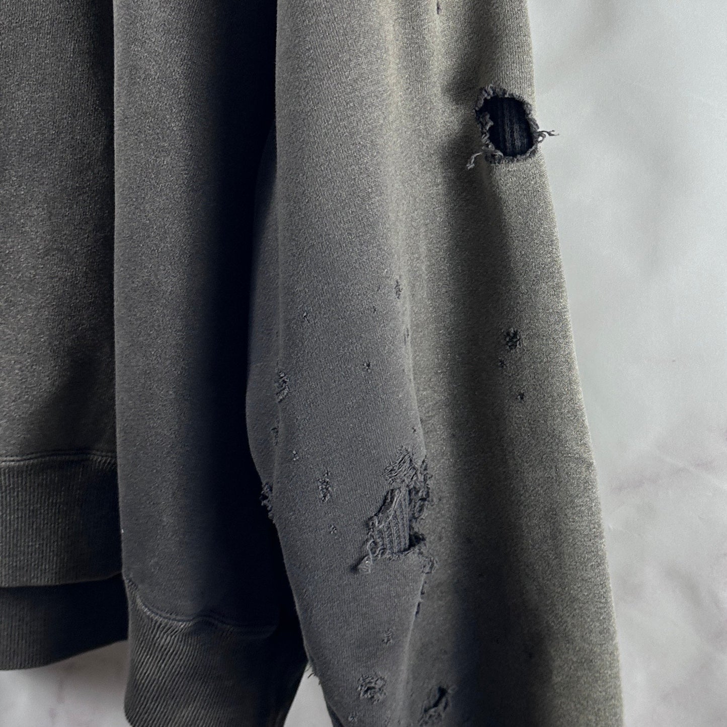 Readymade Green Double Face Thrashed Thermal Hoodie