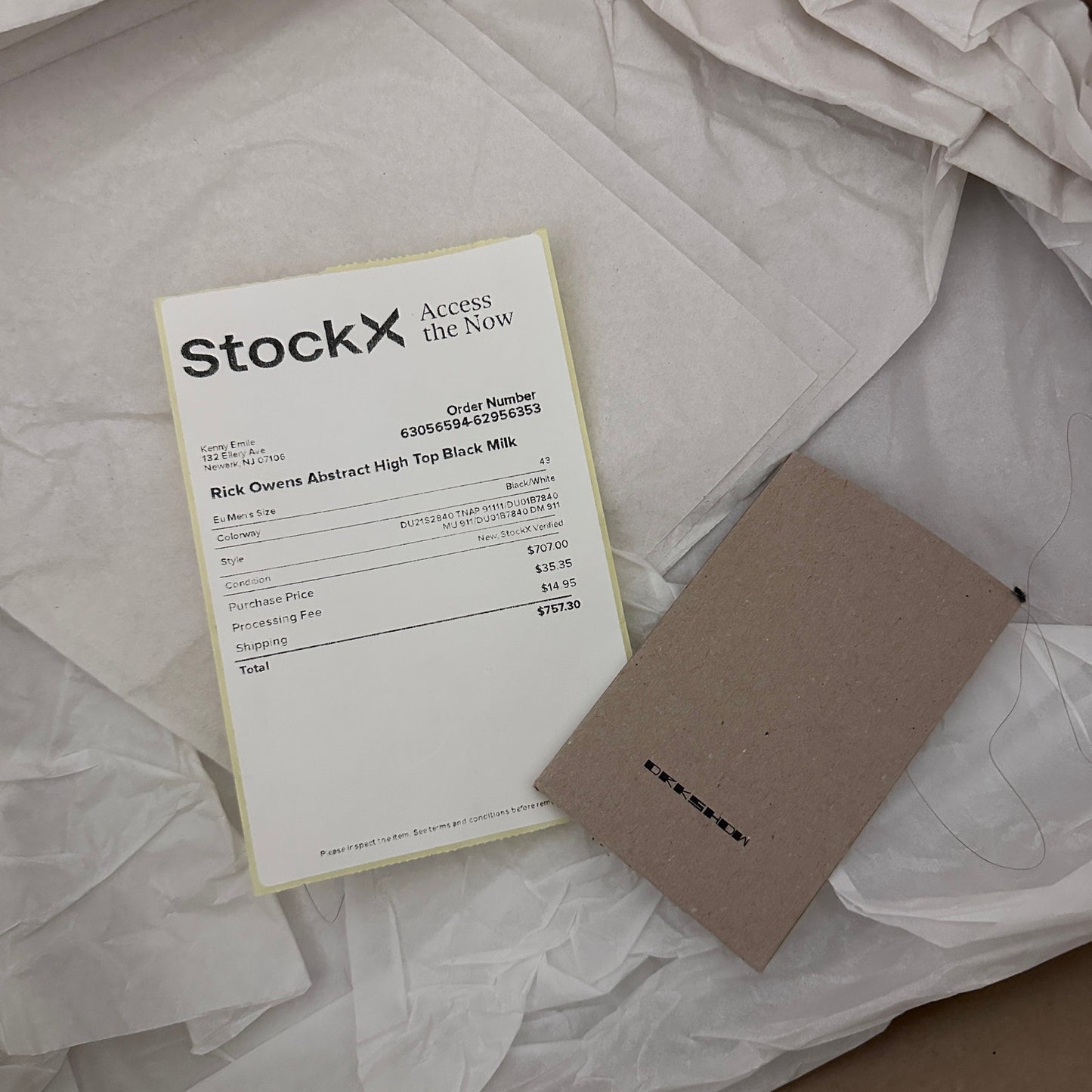 Rick Owens DRKSHDW Abstract Ramone High Black/Milk