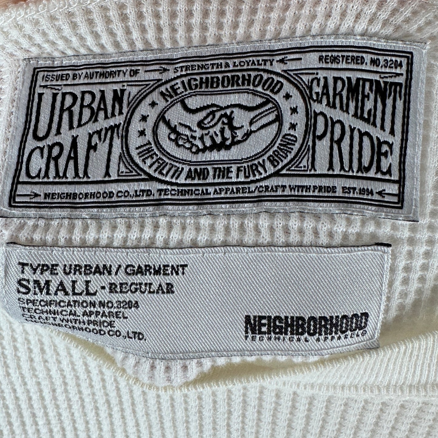 Neighborhood Dirty Co. White Waffle Longsleeve Thermal