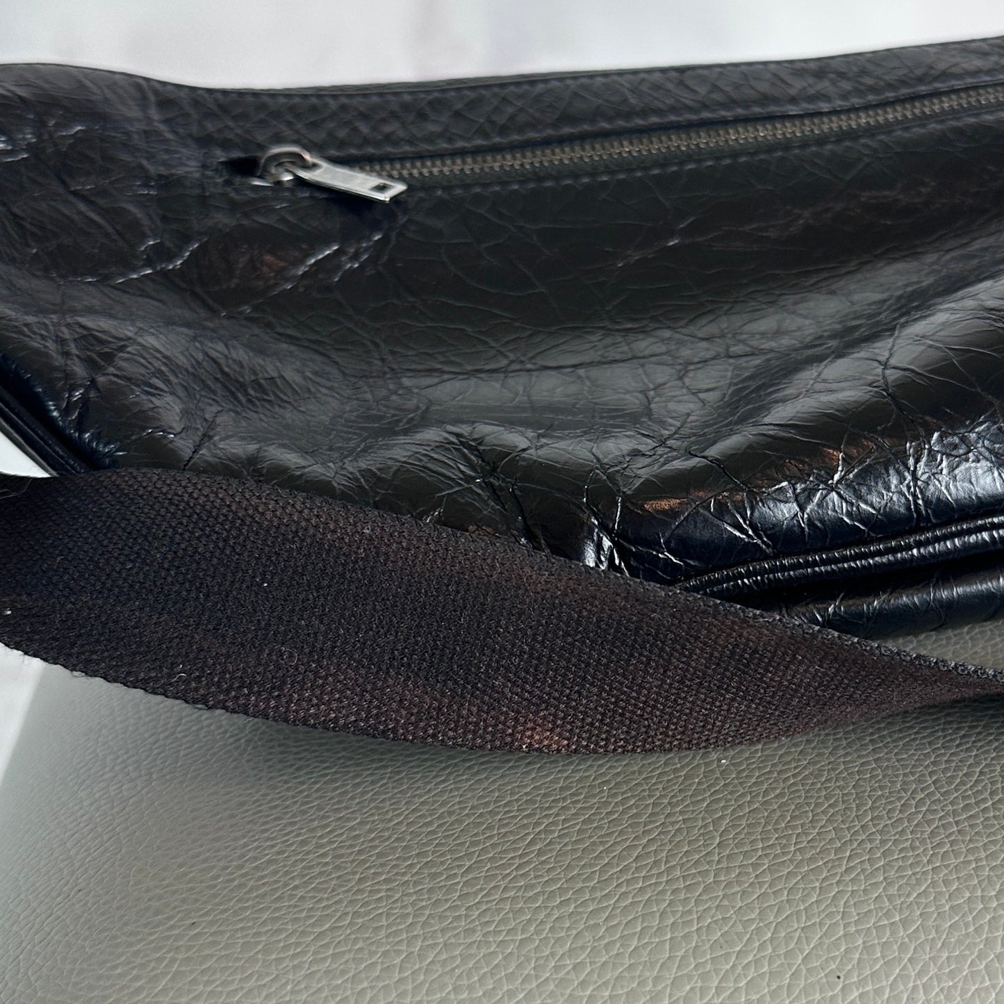 Saint Laurent Paris Black Leather Belt Bag