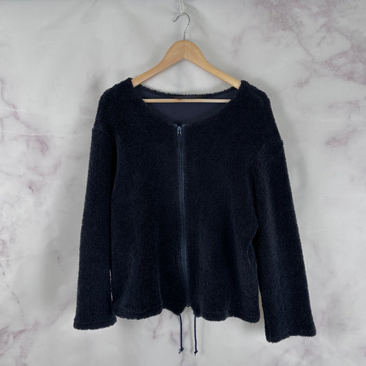 Needles Sportswear Navy Fleece Zip-Up Jacket