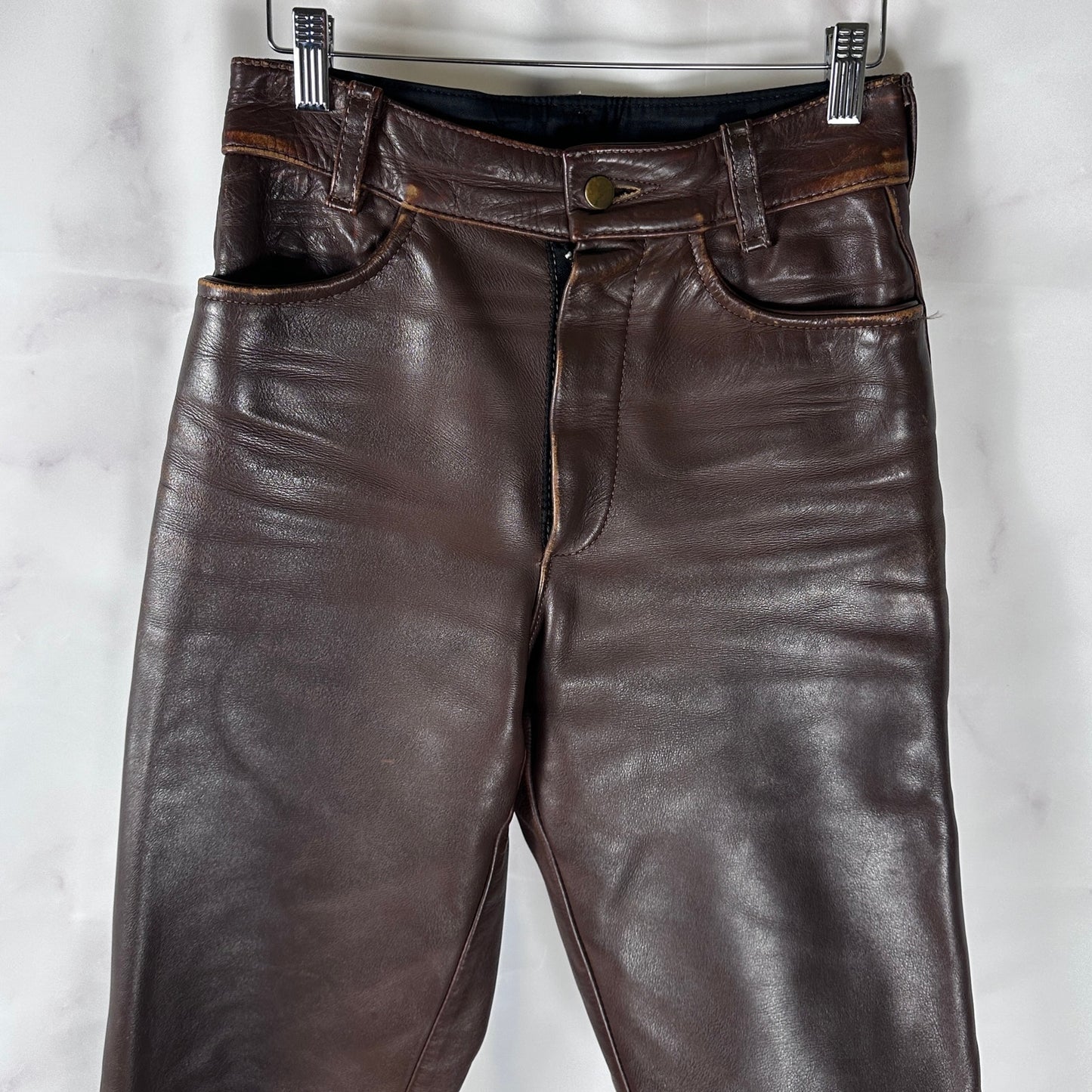 Vanson Vintage Brown Leather Pants
