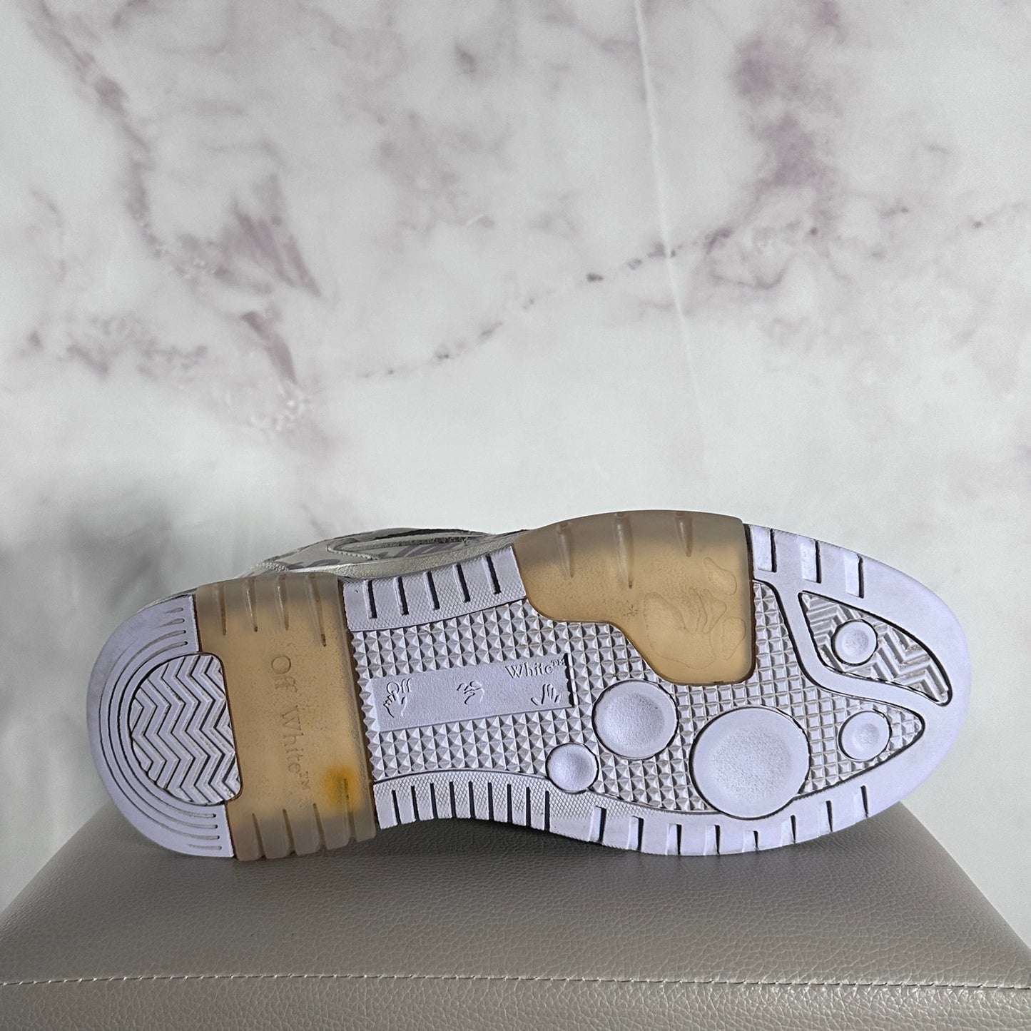 Off-White White/Lavender Out of Office “For Walking”