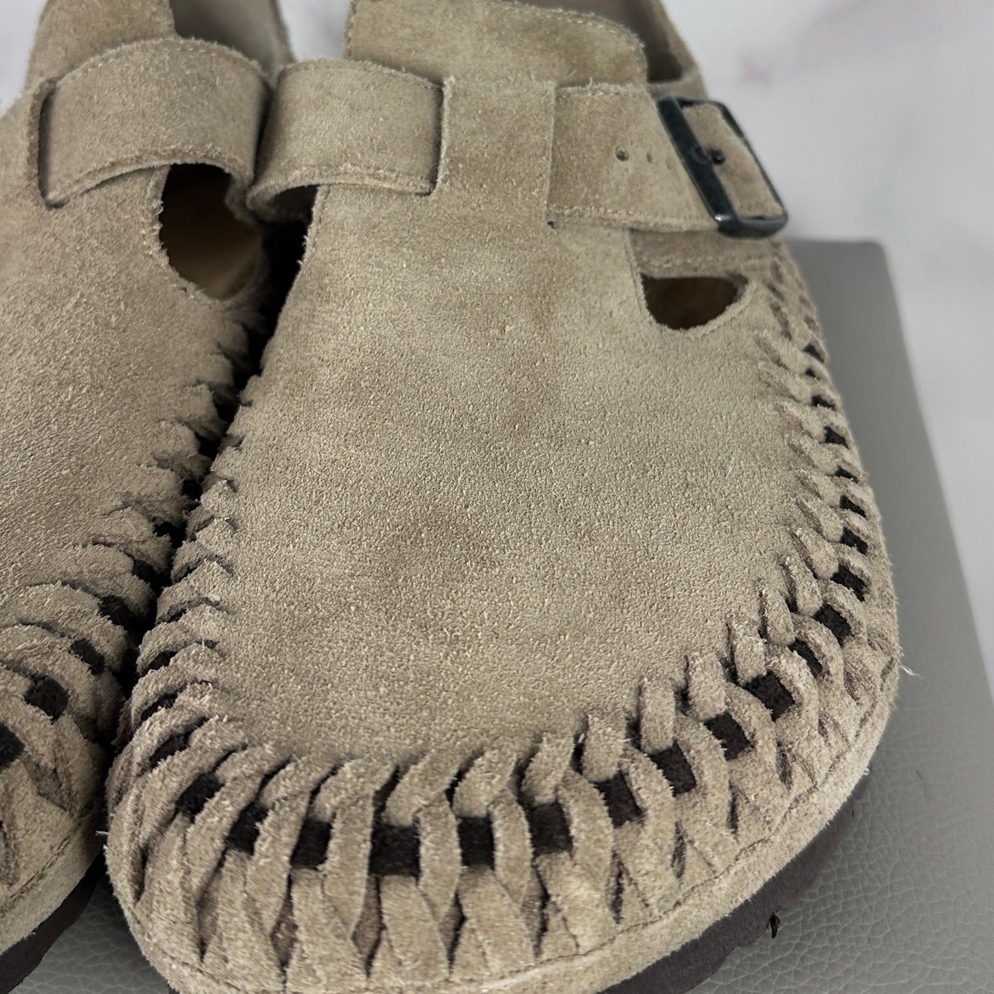 Birkenstock x Kith London Braided Taupe Suede