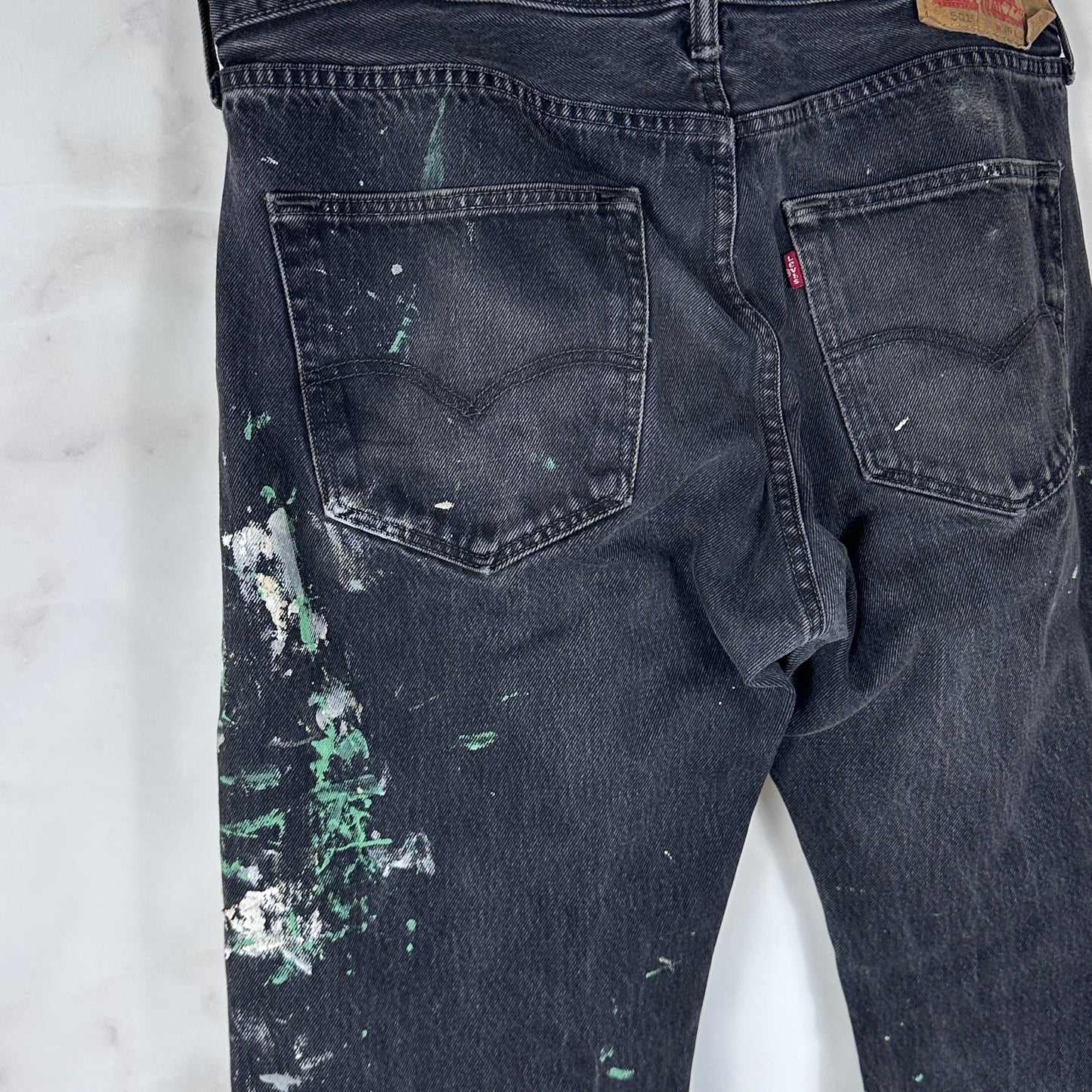Vintage Levi’s 501 Black Painted Denim Jeans