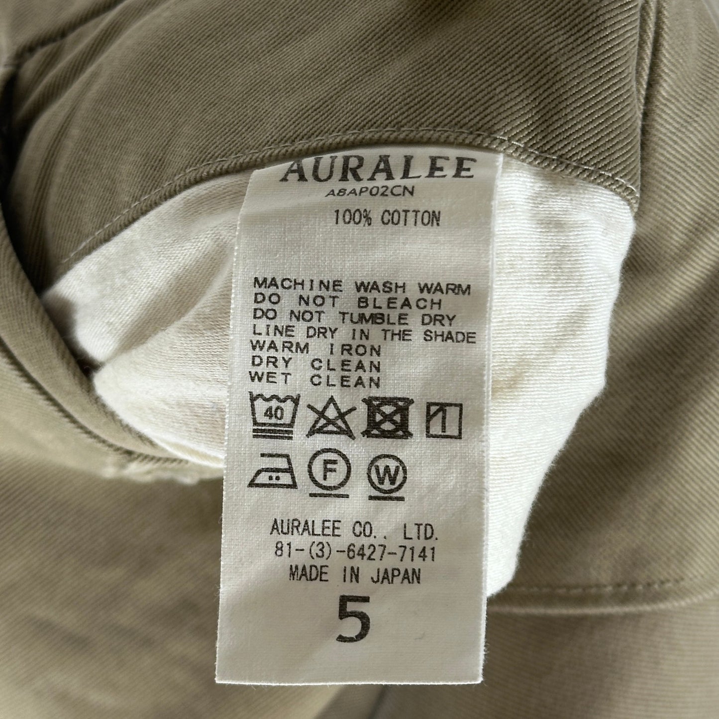 Auralee Finx Straight-Leg Wash Chino