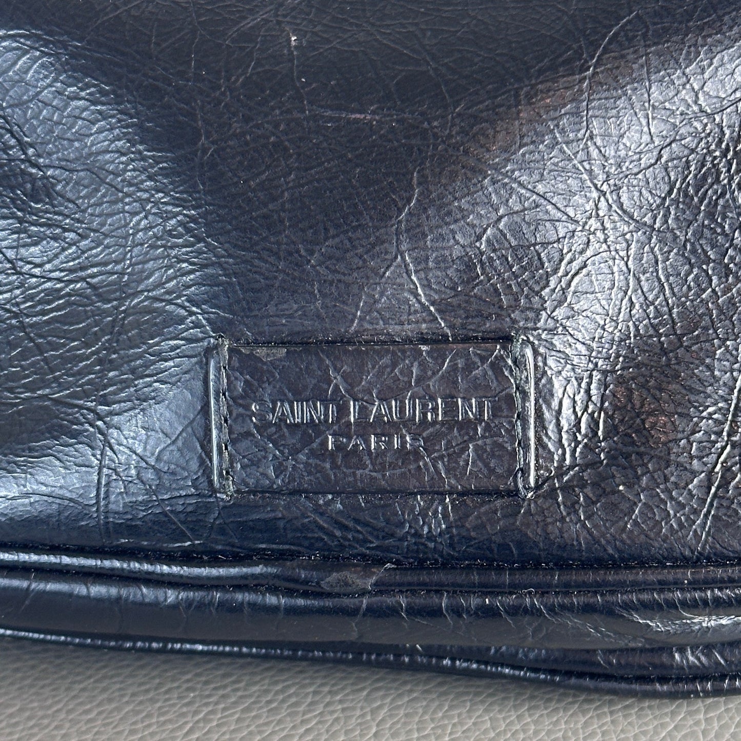Saint Laurent Paris Black Leather Belt Bag