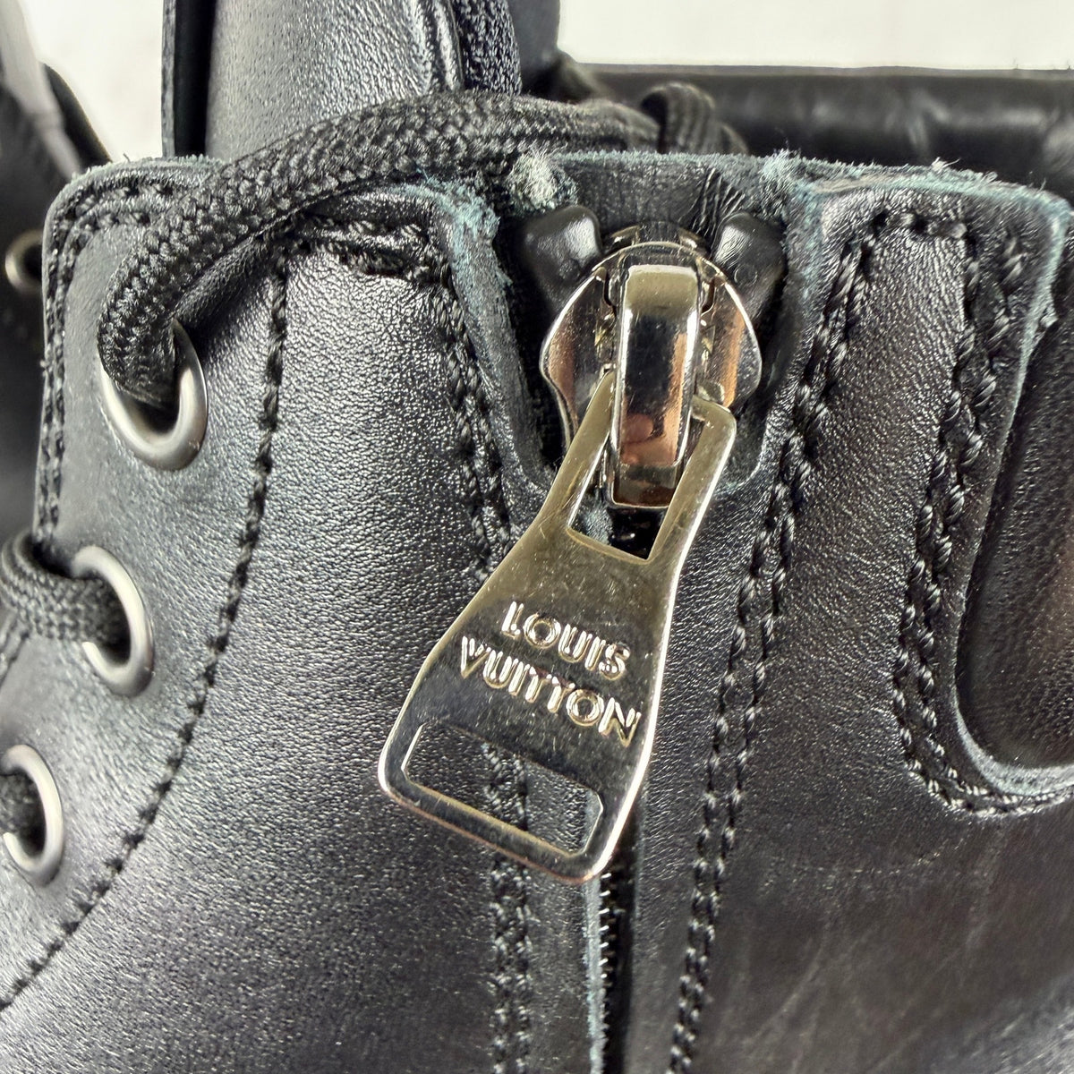 Louis Vuitton x Nigo Oberkampf LV Made Black Leather Ankle Boot