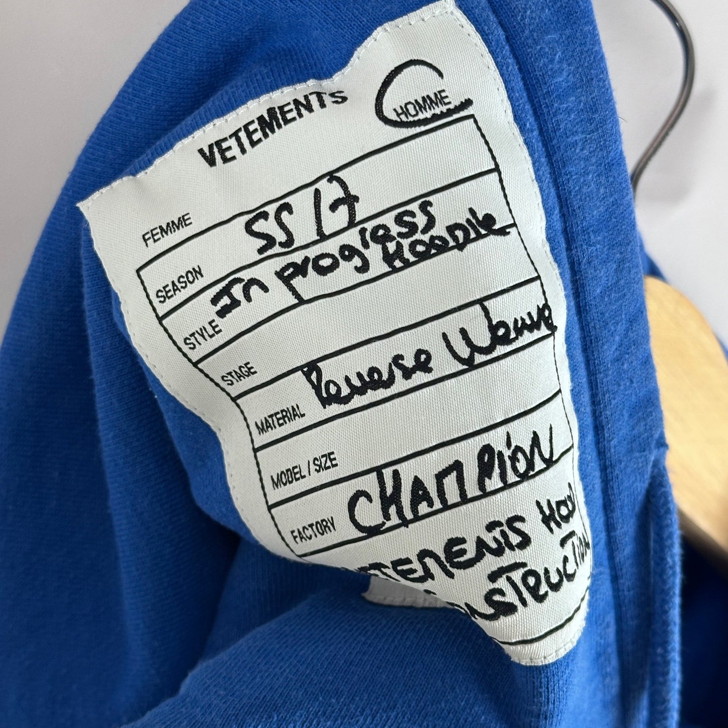 Vetements x Champion S/S17 Antwerpen Hoodie