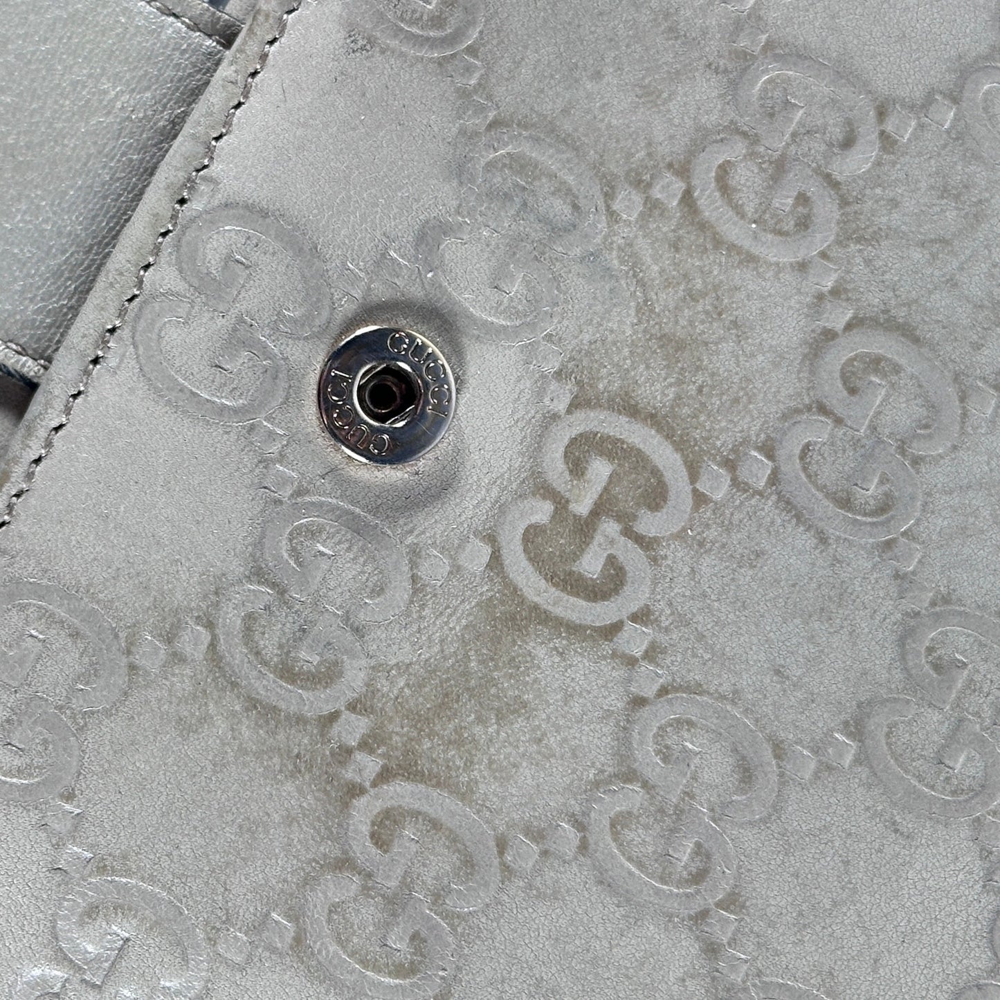Gucci Cream Bifold Monogram Button Wallet