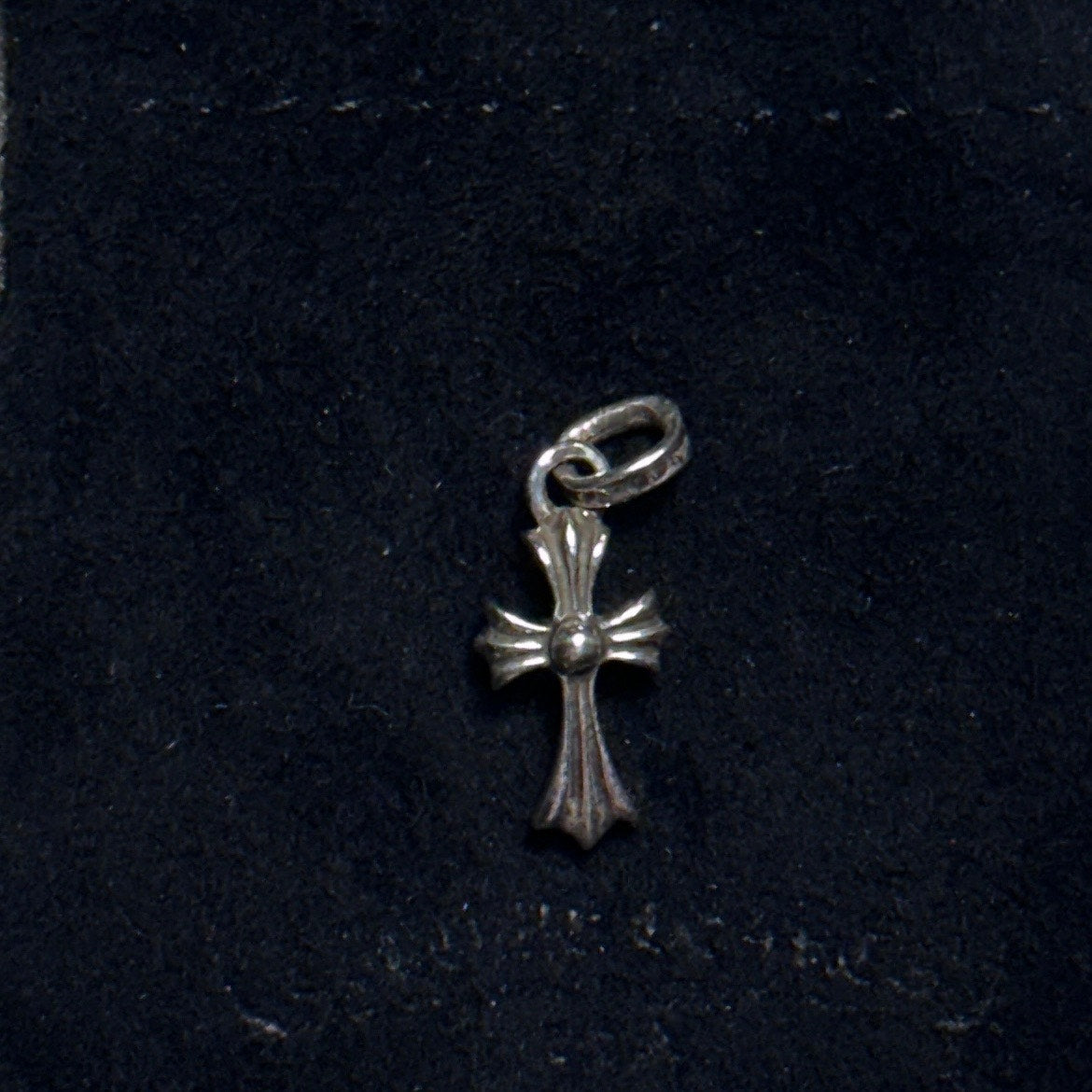 Chrome Hearts Tiny Baby Fat Silver Cross Pendant