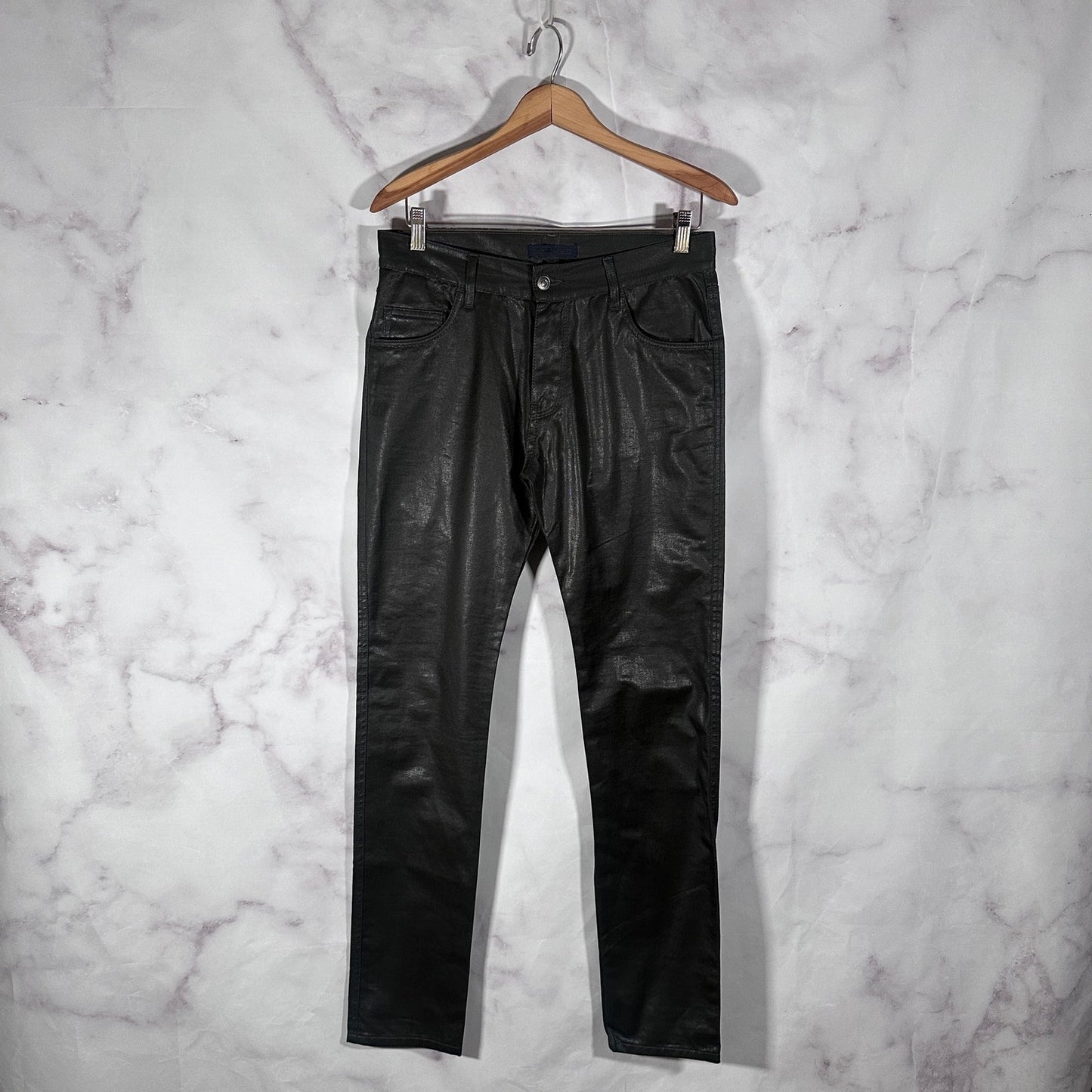 Jil Sander Forest Green Waxed Pants