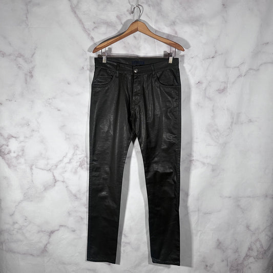 Jil Sander Forest Green Waxed Pants