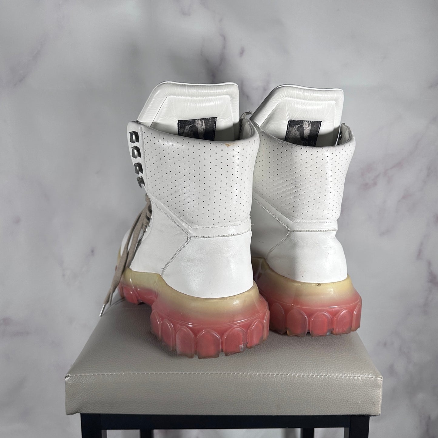 Rick Owens S/S21 Tecuatl White Bozo Hiking Boots