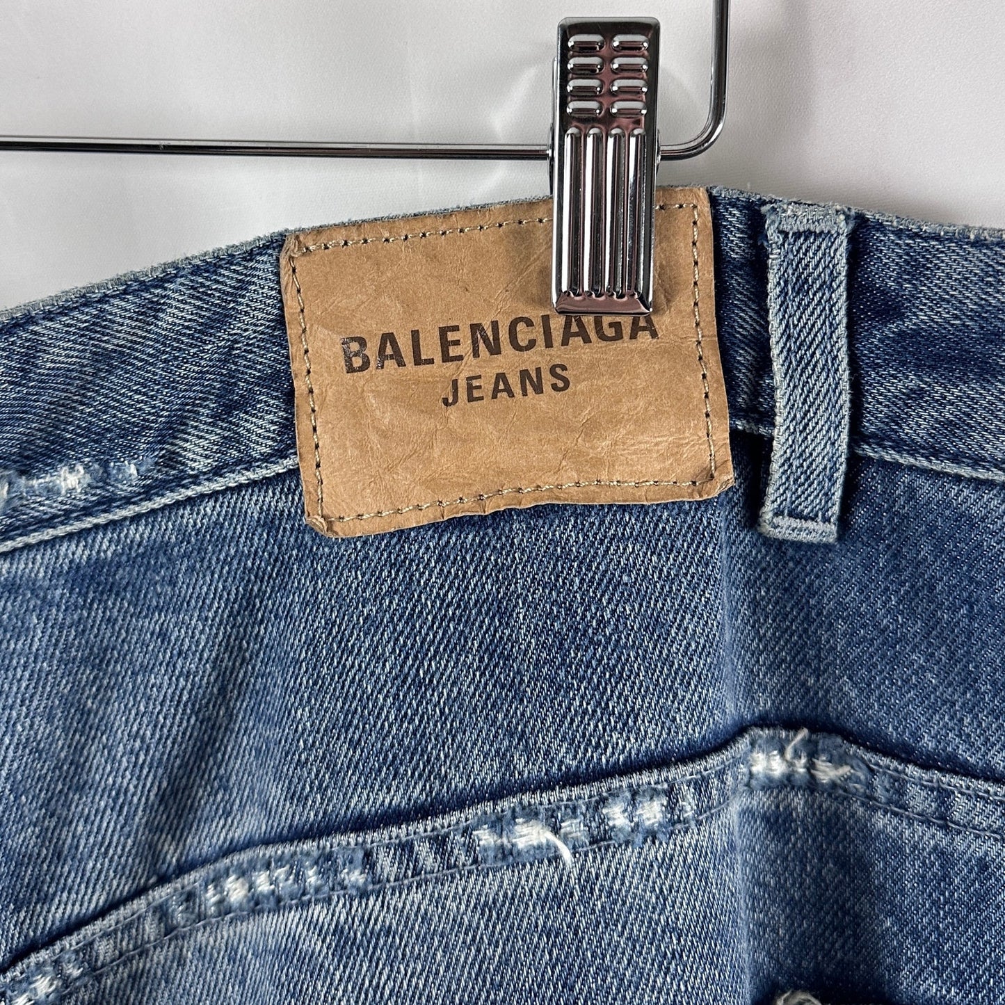 Balenciaga Baggy Distressed Blue Denim