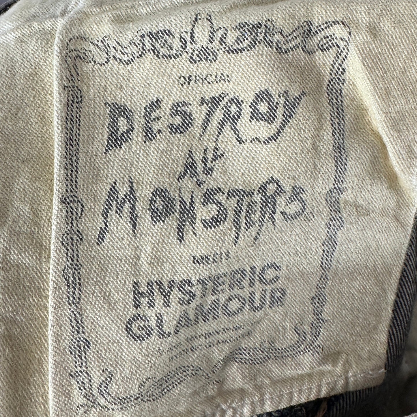 Hysteric Glamour Studded & Repaired Grey Denim Skirt