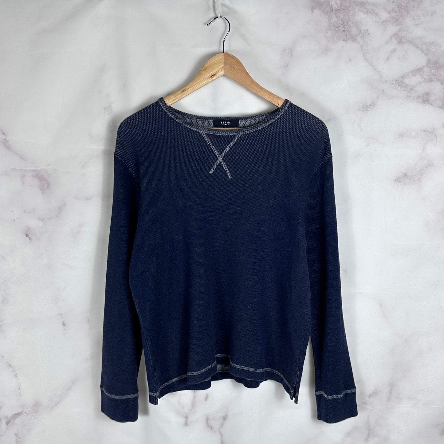Beams Heart Navy Blue Crewneck Sweatshirt