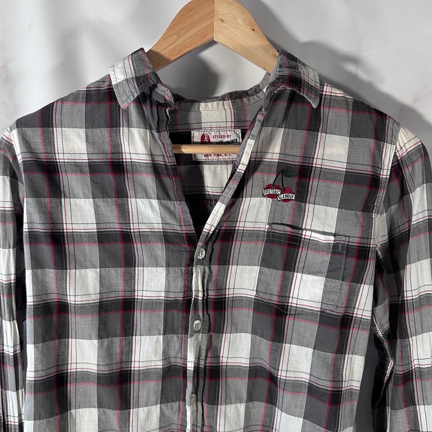 Hysteric Glamour Black/White Plaid Cherry Flannel