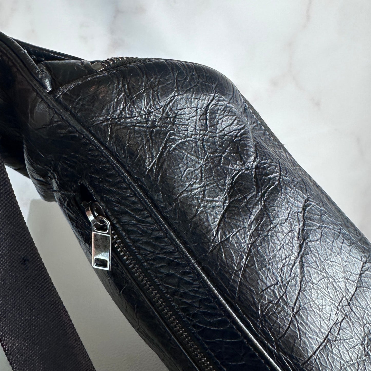 Saint Laurent Paris Black Leather Belt Bag