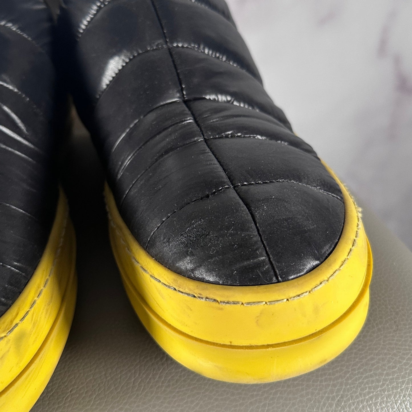 Rick Owens DRKSHDW Black Puffer Slip Ramone