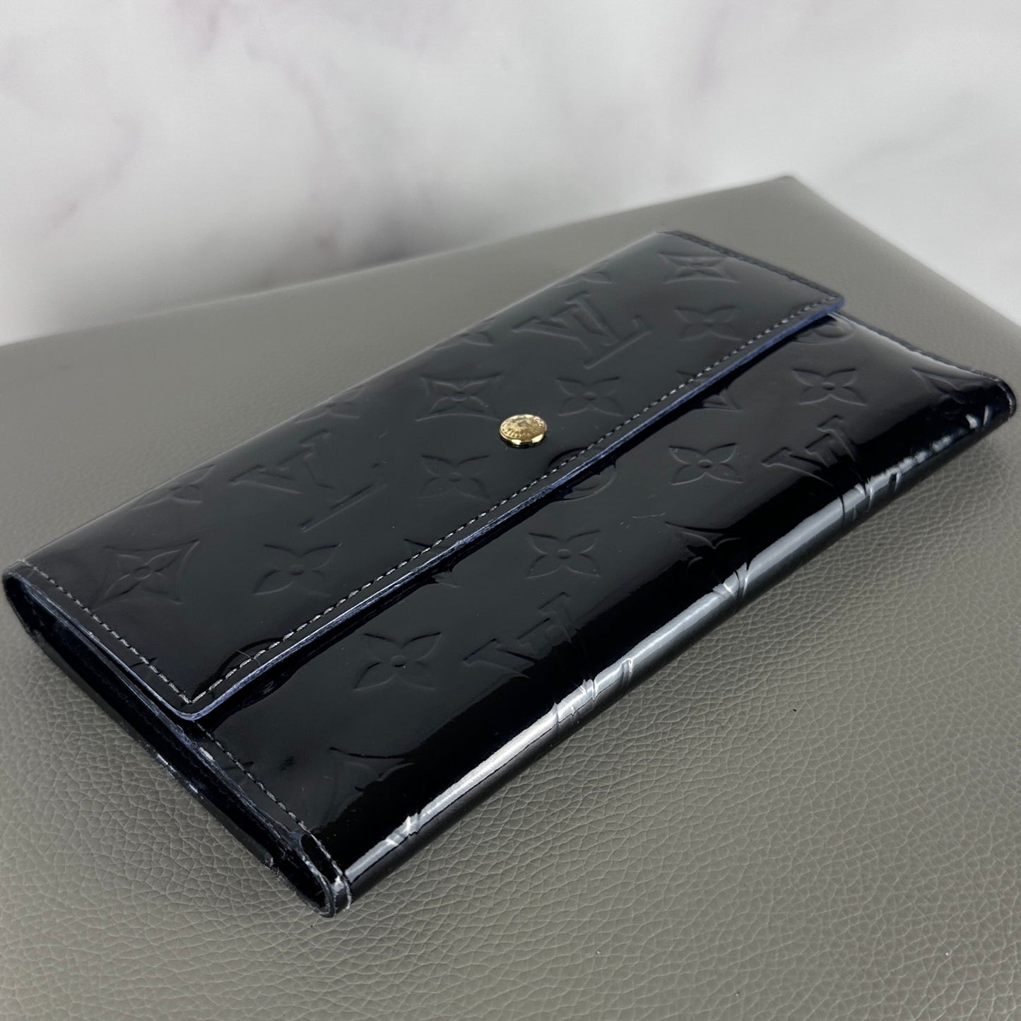 Louis Vuitton Black Monogram Vernis Patent Leather Wallet