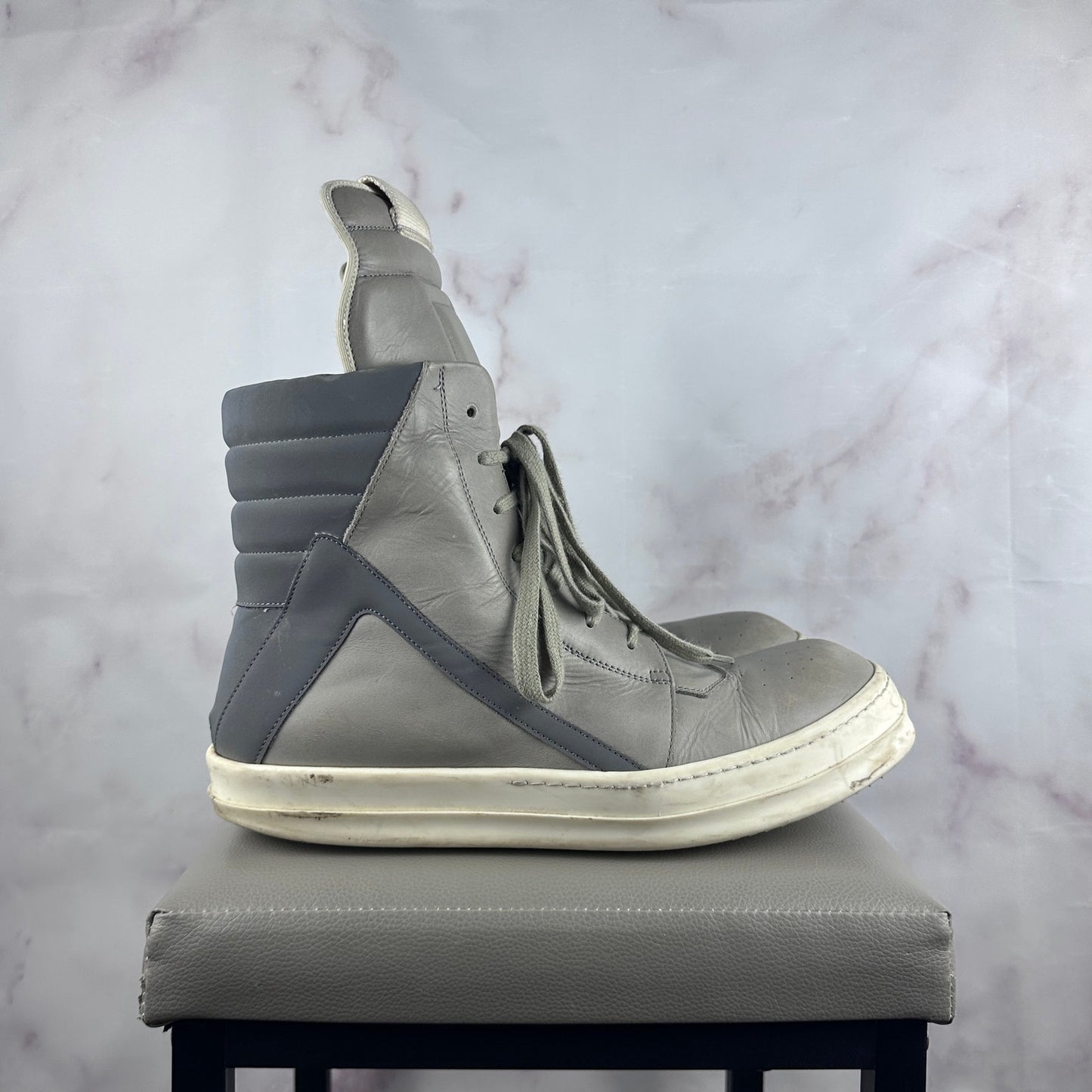 Rick Owens F/W22 Pearl Grey Reflective Geobasket