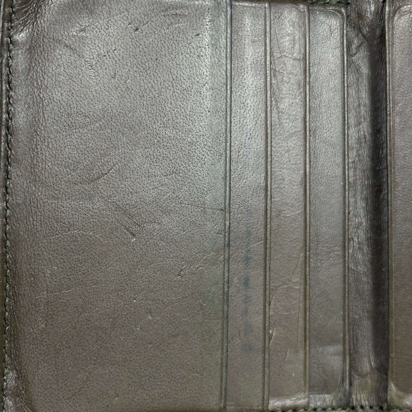 Maison Margiela Green Leather Four-Stitch Trifold Wallet