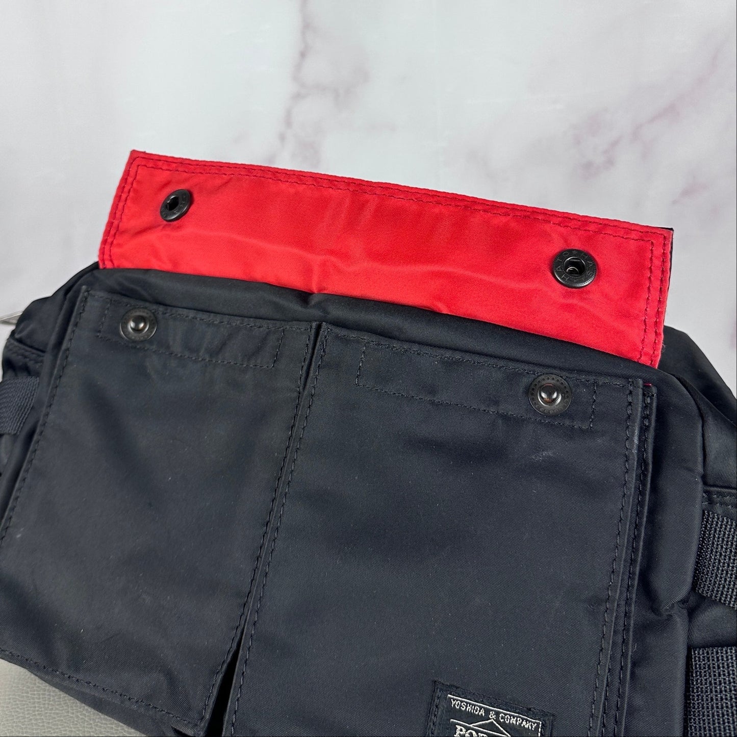 Porter Yoshida & Co. Black/Red Tanker Bag