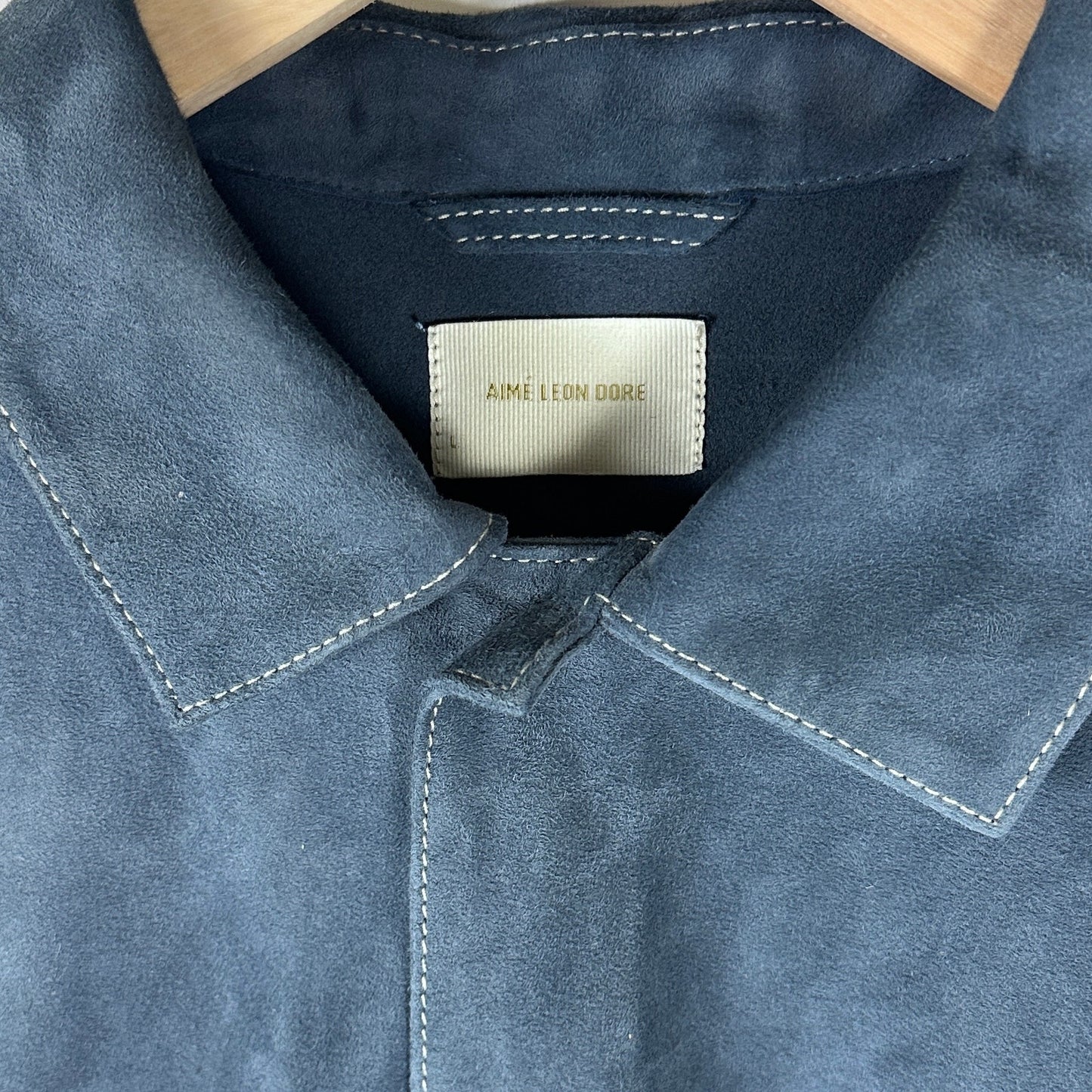 Aime Leon Dore F/W22 Blue Grey Suede Shirt
