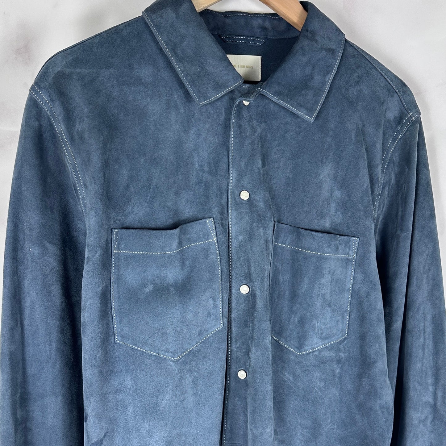 Aime Leon Dore F/W22 Blue Grey Suede Shirt