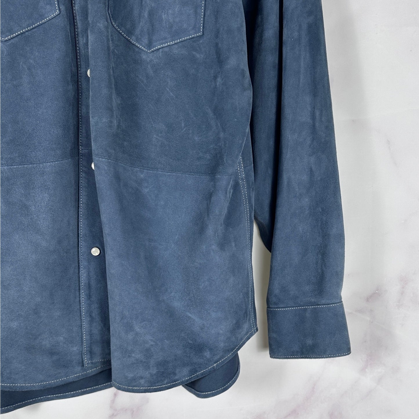 Aime Leon Dore F/W22 Blue Grey Suede Shirt