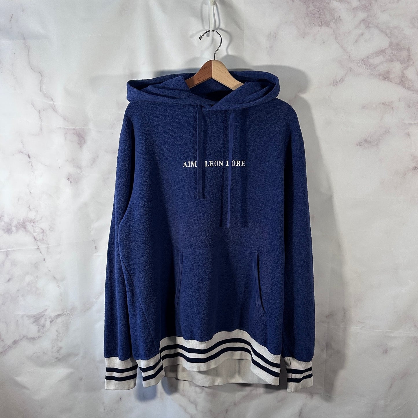 Aime Leon Dore F/W18 Blue Reverse Fleece Hoodie