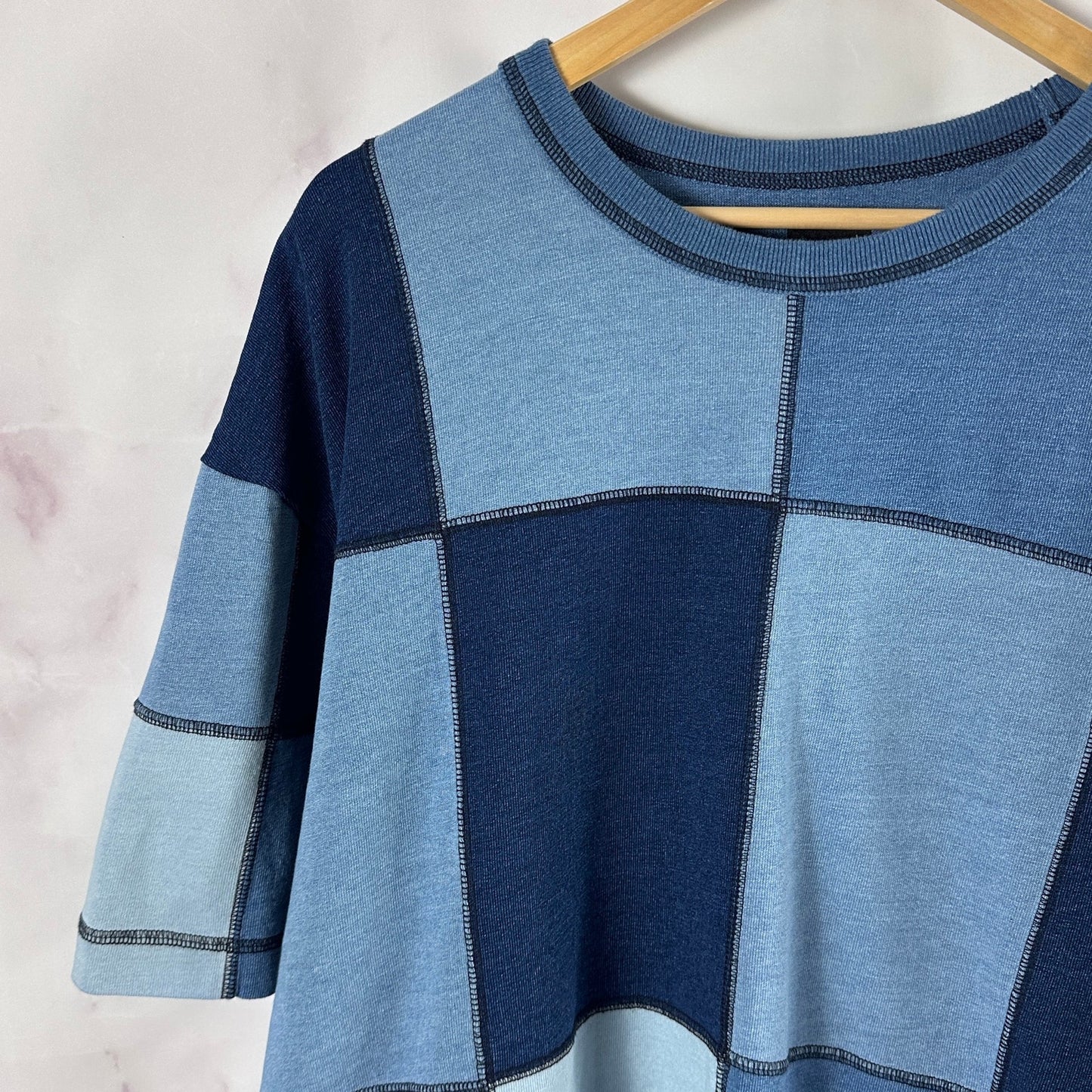 Sean Wotherspoon x Gap Japan Exclusive Indigo Patchwork Cropped Tee