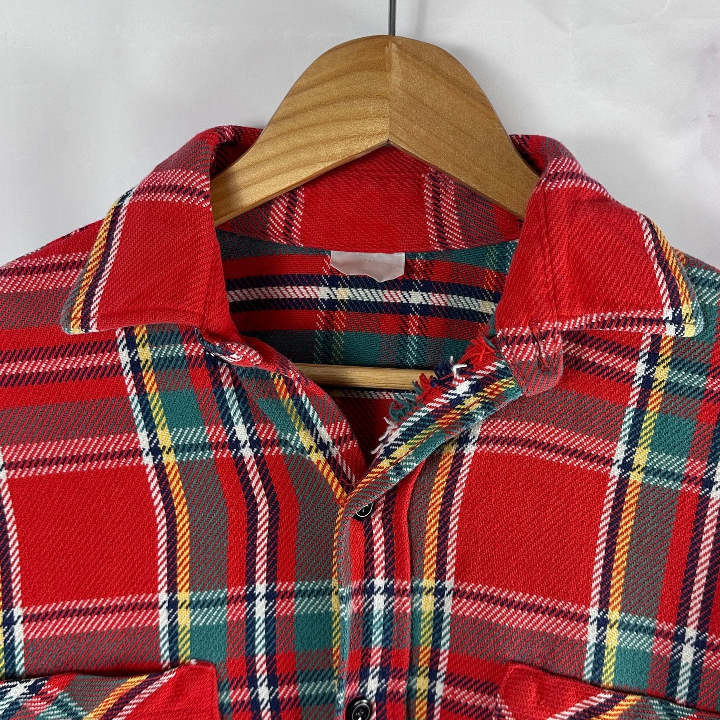Vintage Red Plaid Button-Up Shirt