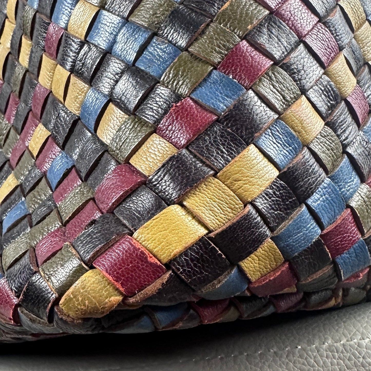 Bottega Veneta Intrecciato Cabat Multicolor Woven Leather Purse